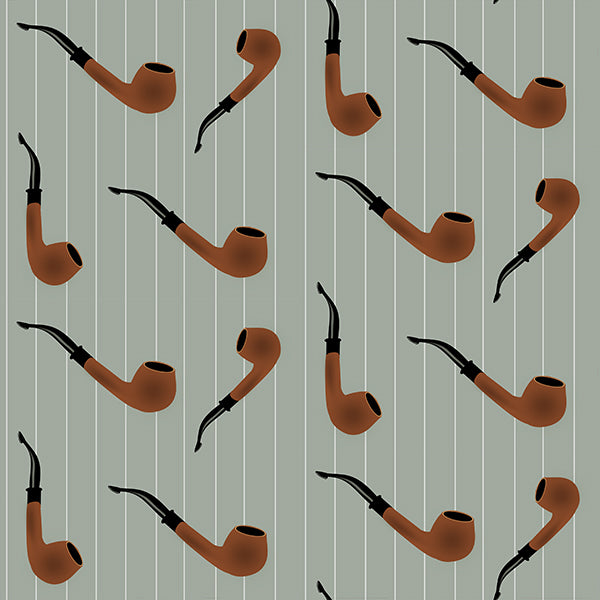 The Pipe Wallpaper (green-grey) by ATADesigns