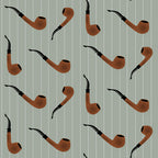 The Pipe Wallpaper (green-grey) by ATADesigns