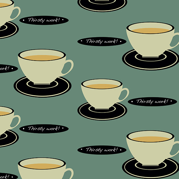 Tea Time Wallpaper (green) by ATADesigns