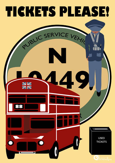 Tickets Please All Things British Art Print
